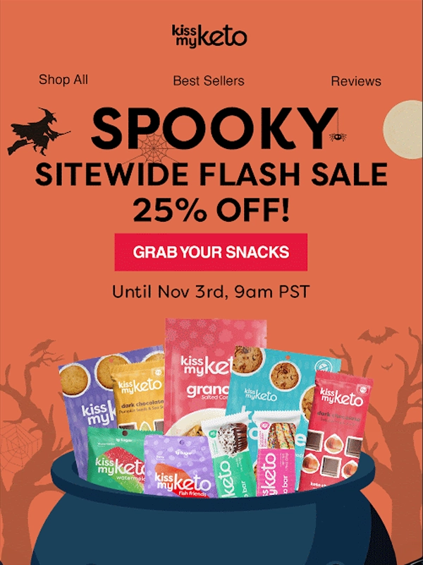 Spooky Halloween email marketing campaign for Kiss My Keto