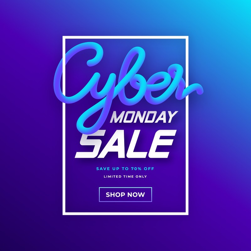 Example of a Cyber Monday promotional popup